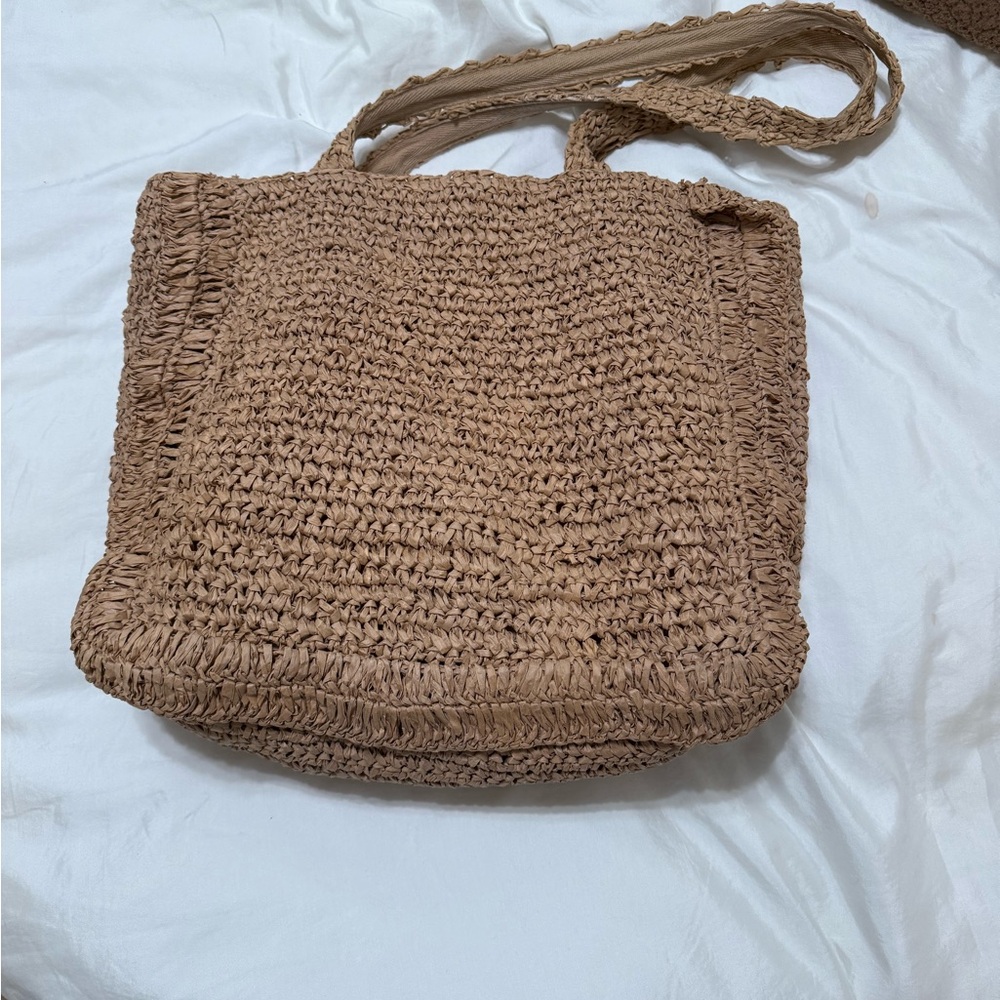 Woven Tan Tote Bag